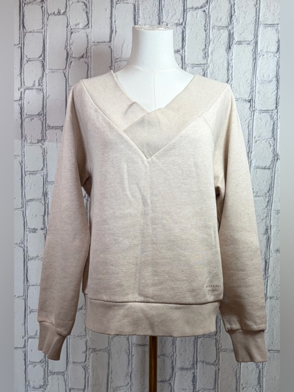 Burberry Size :M Women Off-The -Shoulder Long Sleeve Sweatshirt Neutrals